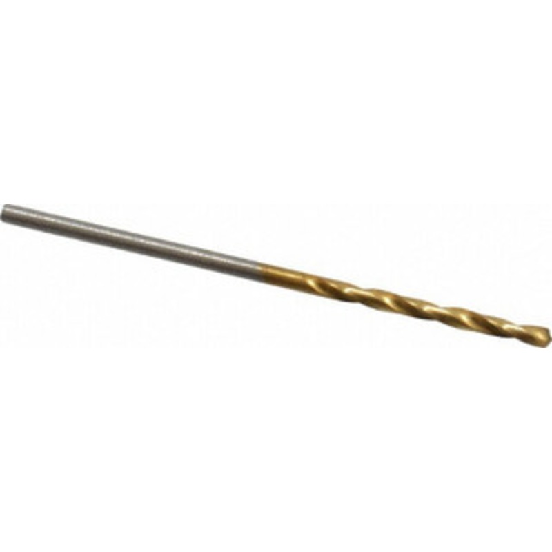 Hertel #49 135 High Speed Steel Jobber Drill TiN Finish, Right Hand Cut, Spiral Flute, Straight Shank, 2 OAL, Split Point 66694480 – 66694480