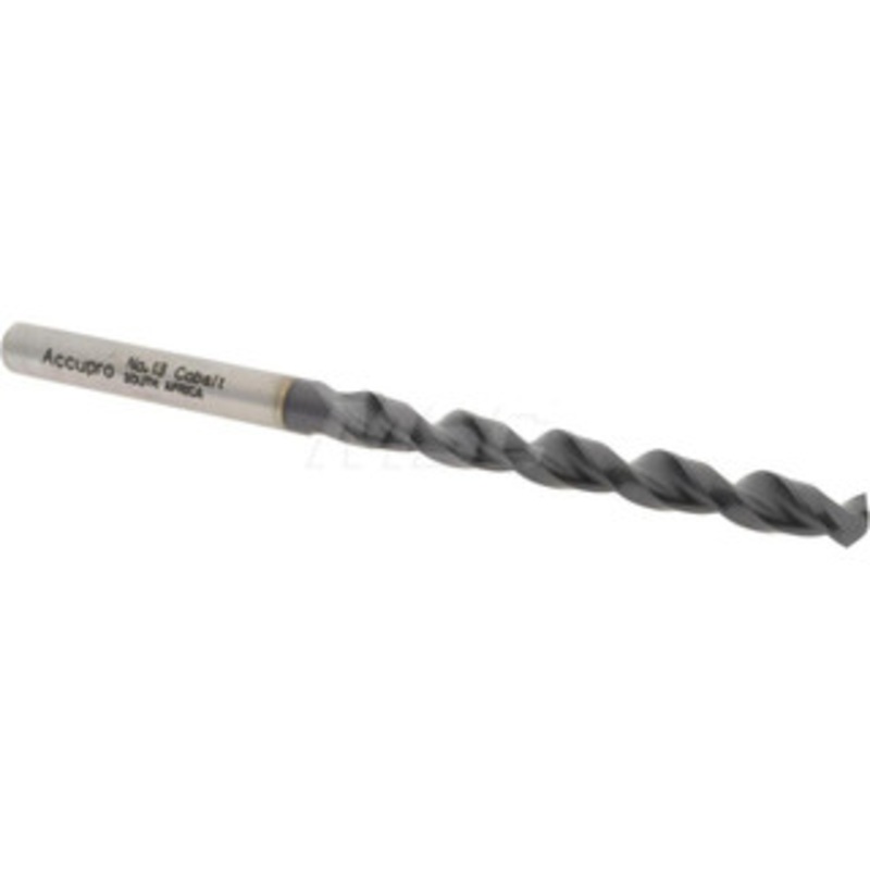 Accupro #13 130 Cobalt Jobber Drill TiAlN Finish, Right Hand Cut, Parabolic Flute, Straight Shank, 3-5/32 OAL, Split Point 1640469A-AC – 05926605
