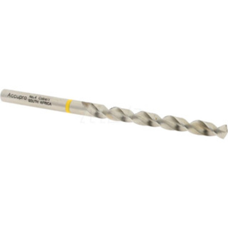 Accupro #4 130 Vanadium High Speed Steel Jobber Drill Bright Finish, Right Hand Cut, Spiral Flute, Straight Shank, 93mm OAL, Split Point 1AQ0532-AC – 02371953