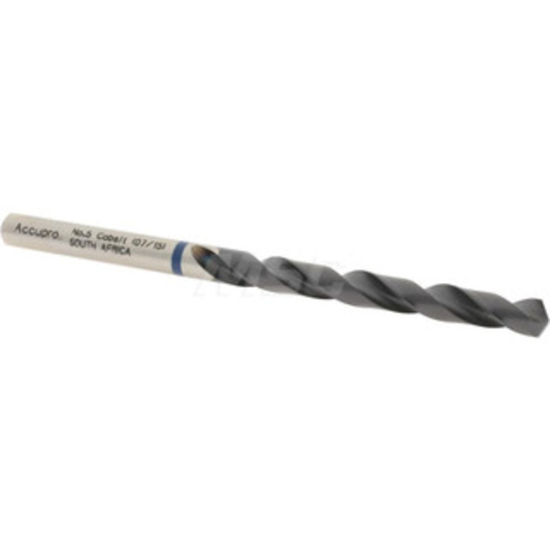 Accupro #5 120 Cobalt Jobber Drill TiAlN Finish, Right Hand Cut, Spiral Flute, Straight Shank, 86mm OAL, Faceted Point 1BB0522-AC – 05492442