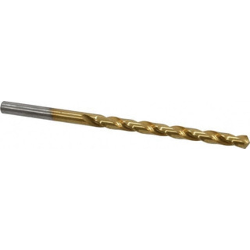 Chicago-Latrobe #18 118 High Speed Steel Jobber Drill TiN Finish, Right Hand Cut, Spiral Flute, Straight Shank, 3-1/4 OAL, Standard Point 70118 – 93094233