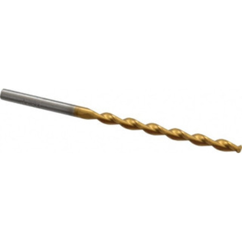 Chicago-Latrobe #27 135 High Speed Steel Jobber Drill TiN Finish, Right Hand Cut, Parabolic Flute, Straight Shank, 3 OAL, Split Point 53956 – 80906274
