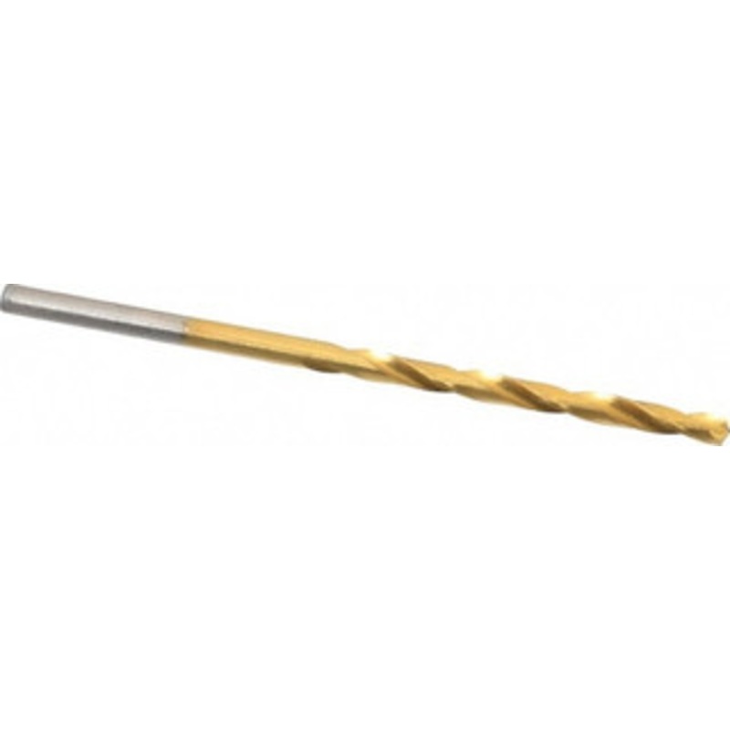 Chicago-Latrobe #33 135 High Speed Steel Jobber Drill TiN Finish, Right Hand Cut, Spiral Flute, Straight Shank, 2-5/8 OAL, Split Point 41703 – 03294907