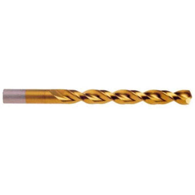 Chicago-Latrobe #8 135 High Speed Steel Jobber Drill TiN Finish, Right Hand Cut, Parabolic Flute, Straight Shank, 3-5/8 OAL, Split Point 53937 – 80906084