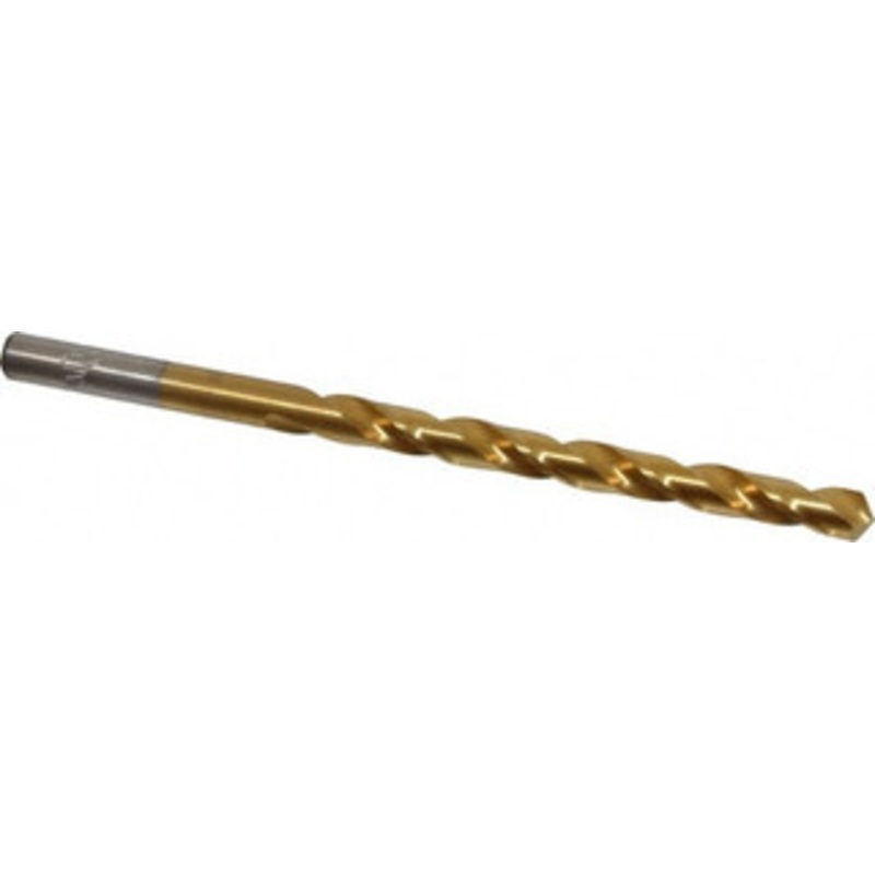 Chicago-Latrobe #2 118 High Speed Steel Jobber Drill TiN Finish, Right Hand Cut, Spiral Flute, Straight Shank, 3-7/8 OAL, Standard Point 70102 – 93094076