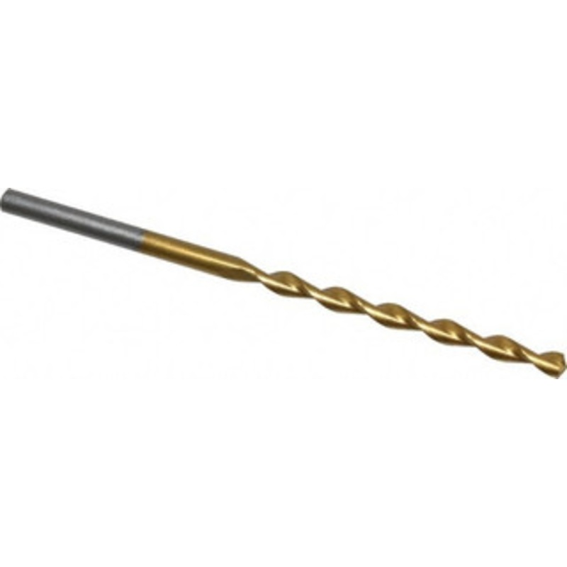 Chicago-Latrobe #32 135 High Speed Steel Jobber Drill TiN Finish, Right Hand Cut, Parabolic Flute, Straight Shank, 2-3/4 OAL, Split Point 53961 – 80906324