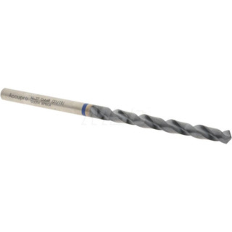 Accupro #27 120 Cobalt Jobber Drill TiAlN Finish, Right Hand Cut, Spiral Flute, Straight Shank, 70mm OAL, Split Point 1BB0366-AC – 05492137