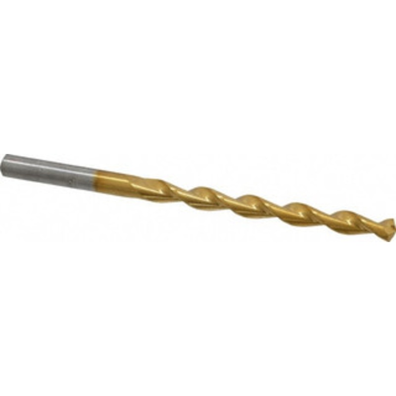 Chicago-Latrobe #1 135 High Speed Steel Jobber Drill TiN Finish, Right Hand Cut, Parabolic Flute, Straight Shank, 3-7/8 OAL, Split Point 53930 – 80906019