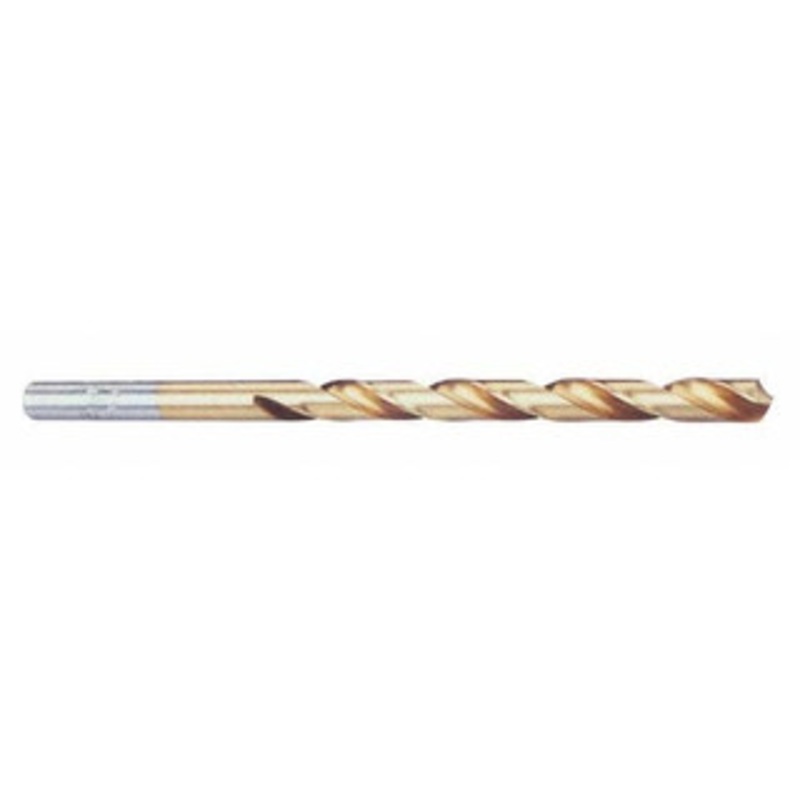 Chicago-Latrobe #10 118 High Speed Steel Jobber Drill TiN Finish, Right Hand Cut, Spiral Flute, Straight Shank, 3-5/8 OAL, Standard Point 70110 – 93094159