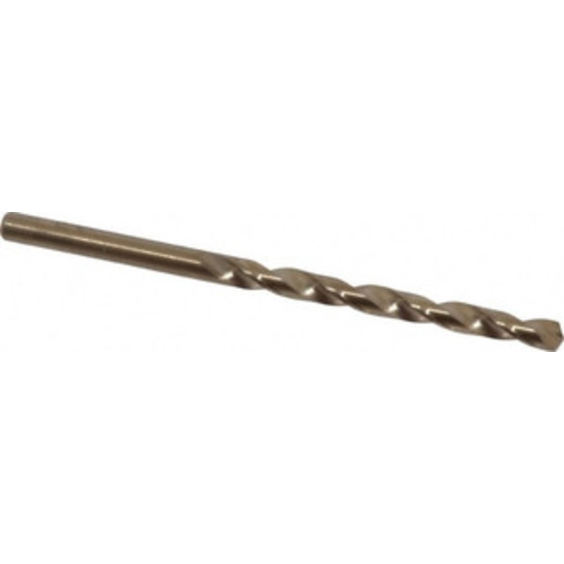 Chicago-Latrobe #12 135 Cobalt Jobber Drill Oxide/Gold Finish, Right Hand Cut, Spiral Flute, Straight Shank, 3-1/2 OAL, Split Point 46682 – 81192122