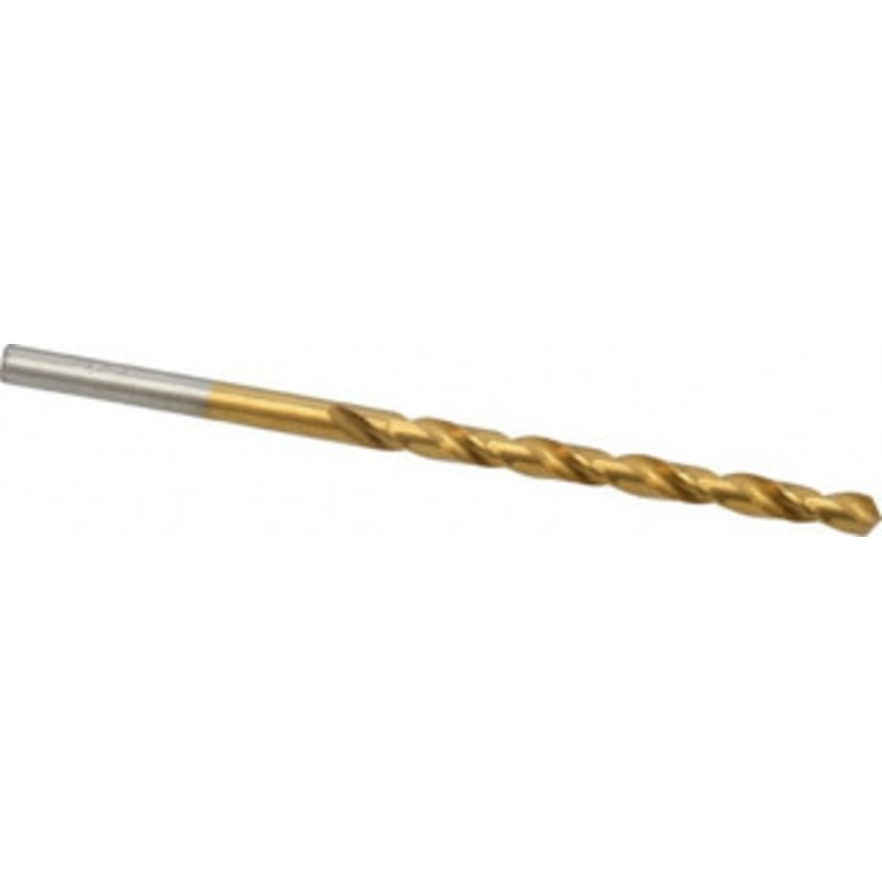 Chicago-Latrobe #27 118 High Speed Steel Jobber Drill TiN Finish, Right Hand Cut, Spiral Flute, Straight Shank, 3 OAL, Standard Point 70127 – 93094324