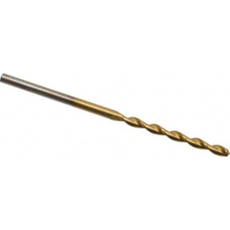 Chicago-Latrobe #44 135 High Speed Steel Jobber Drill TiN Finish, Right Hand Cut, Parabolic Flute, Straight Shank, 2-1/8 OAL, Split Point 53973 – 80906449