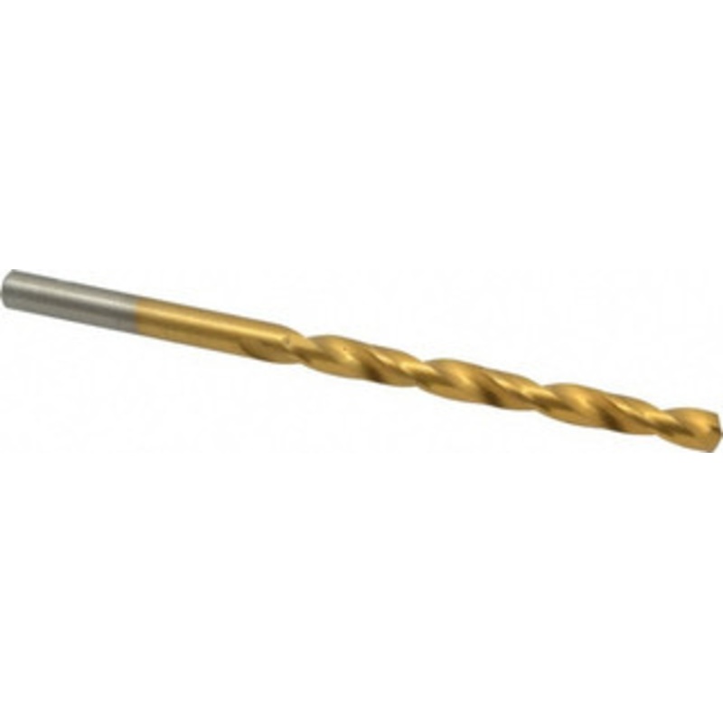 Chicago-Latrobe #5 135 Cobalt Jobber Drill TiN Finish, Right Hand Cut, Spiral Flute, Straight Shank, 3-3/4 OAL, Split Point 54015 – 81132359