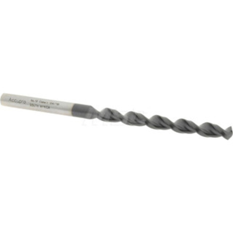 Accupro #10 130 Cobalt Jobber Drill TiAlN Finish, Right Hand Cut, Parabolic Flute, Straight Shank, 3-3/8 OAL, Split Point 1640492A-AC – 05926662