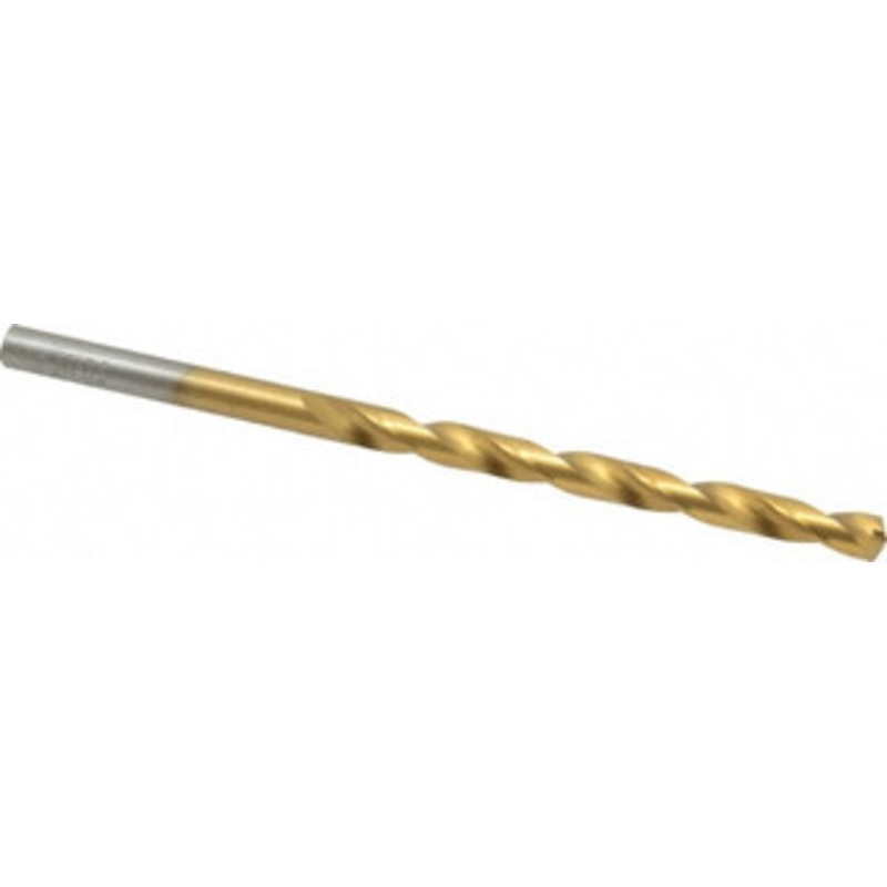Chicago-Latrobe #19 135 Cobalt Jobber Drill TiN Finish, Right Hand Cut, Spiral Flute, Straight Shank, 3-1/4 OAL, Split Point 54029 – 81132631