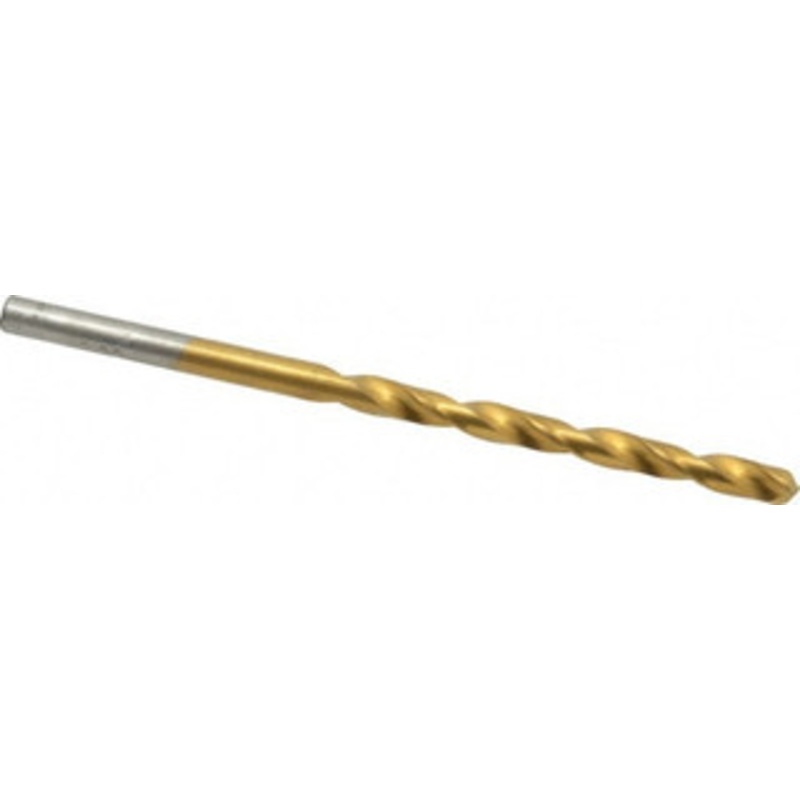Chicago-Latrobe #25 135 Cobalt Jobber Drill TiN Finish, Right Hand Cut, Spiral Flute, Straight Shank, 3 OAL, Split Point 54035 – 81132755