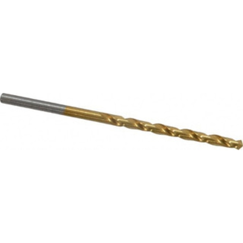 Chicago-Latrobe #34 118 High Speed Steel Jobber Drill TiN Finish, Right Hand Cut, Spiral Flute, Straight Shank, 2-5/8 OAL, Standard Point 70134 – 93094399
