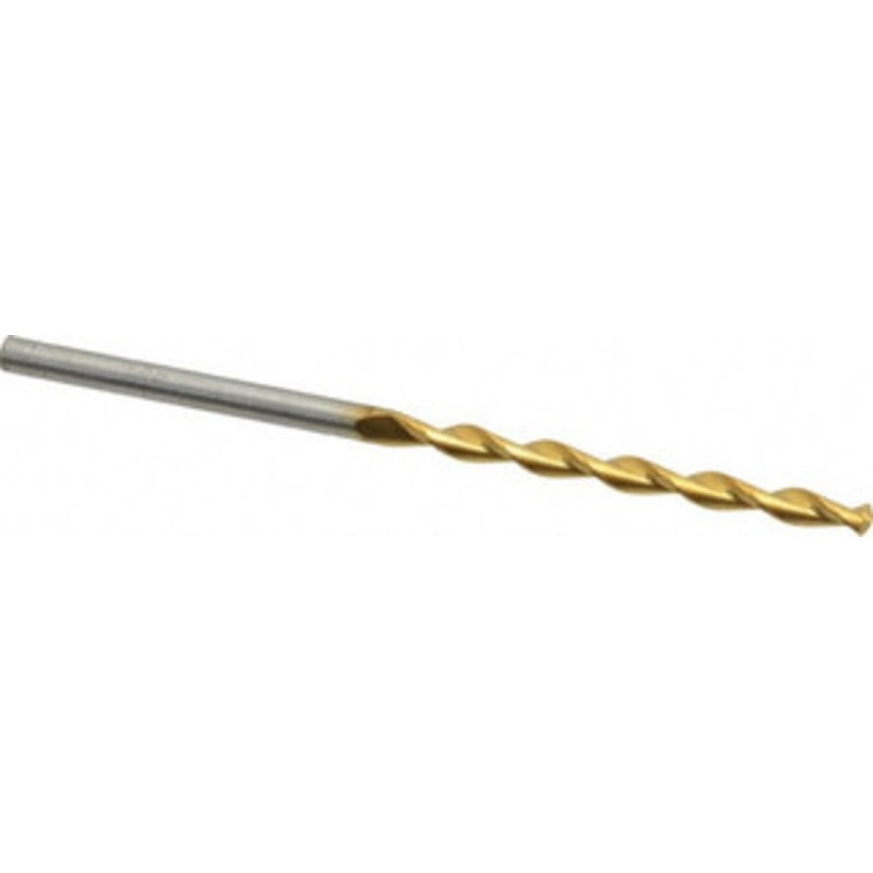 Chicago-Latrobe #39 135 High Speed Steel Jobber Drill TiN Finish, Right Hand Cut, Parabolic Flute, Straight Shank, 2-3/8 OAL, Split Point 53968 – 80906399