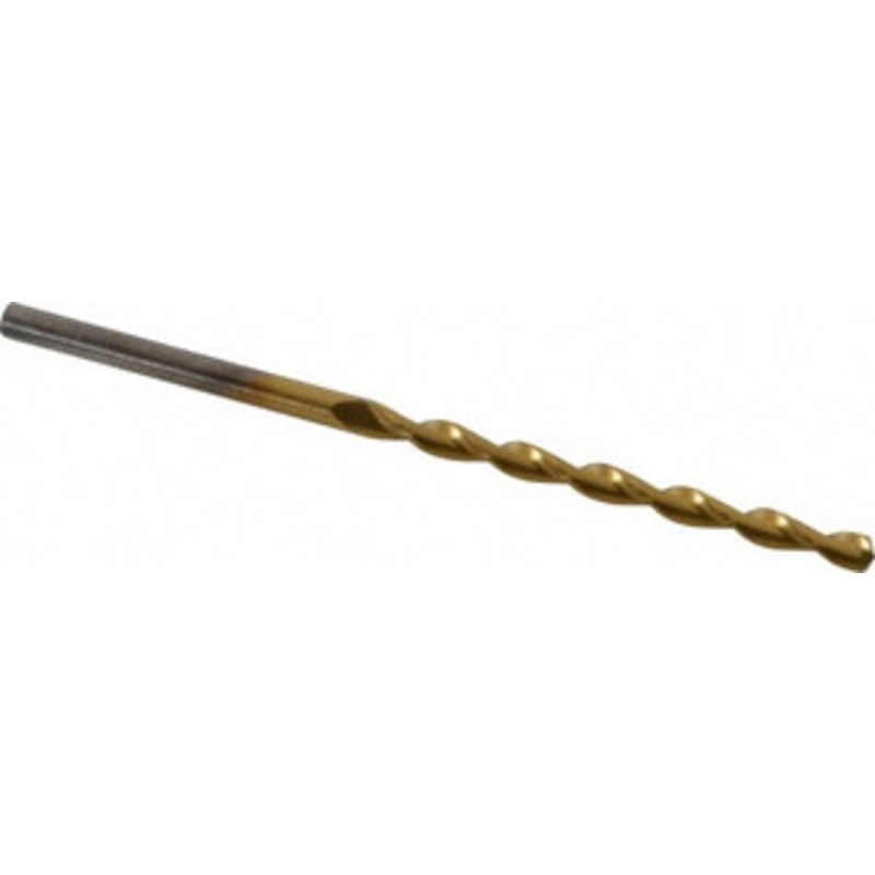 Chicago-Latrobe #40 135 High Speed Steel Jobber Drill TiN Finish, Right Hand Cut, Parabolic Flute, Straight Shank, 2-3/8 OAL, Split Point 53969 – 80906407