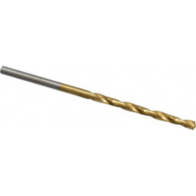 Chicago-Latrobe #43 135 High Speed Steel Jobber Drill TiN Finish, Right Hand Cut, Spiral Flute, Straight Shank, 2-1/4 OAL, Split Point 41713 – 03295003