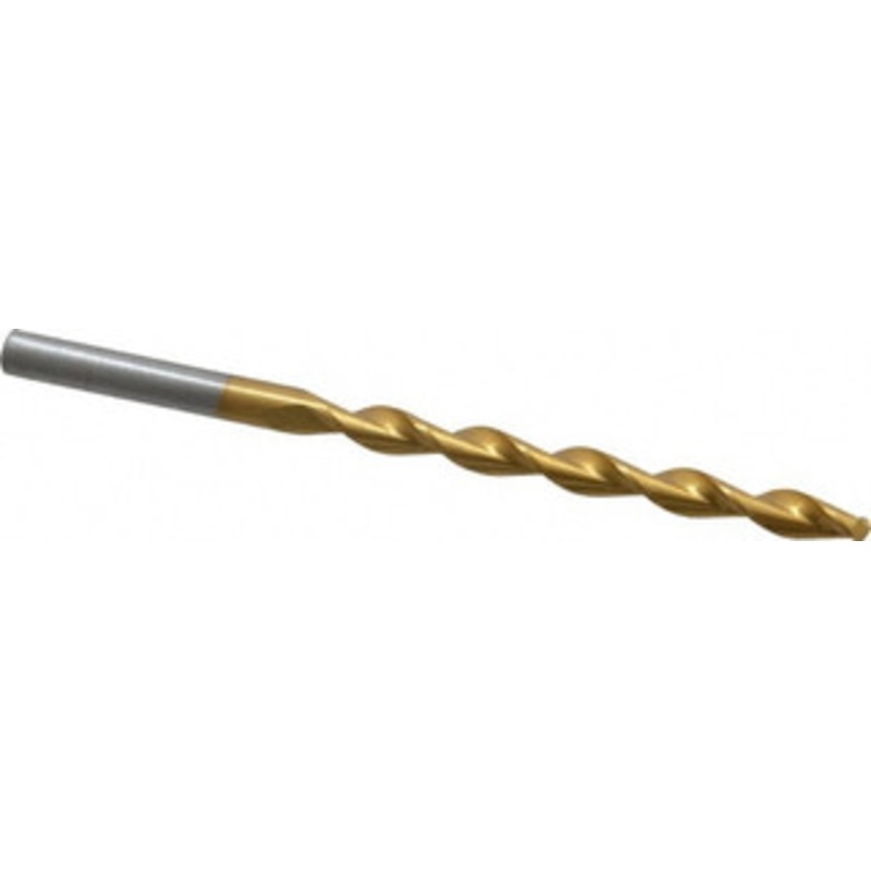 Chicago-Latrobe #5 135 High Speed Steel Jobber Drill TiN Finish, Right Hand Cut, Parabolic Flute, Straight Shank, 3-3/4 OAL, Split Point 53934 – 80906050