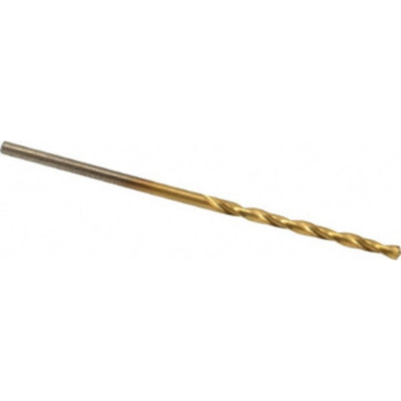 Chicago-Latrobe #52 135 High Speed Steel Jobber Drill TiN Finish, Right Hand Cut, Spiral Flute, Straight Shank, 1-7/8 OAL, Split Point 41722 – 03295094