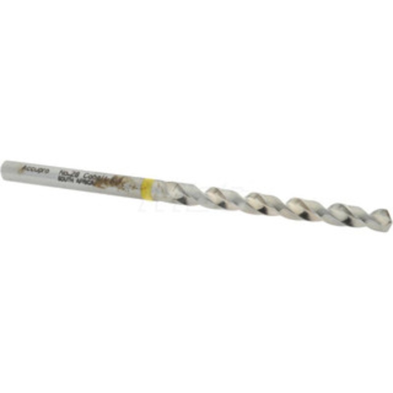 Accupro #28 130 Vanadium High Speed Steel Jobber Drill Bright Finish, Right Hand Cut, Spiral Flute, Straight Shank, 70mm OAL, Split Point 1AQ0356-AC – 02371482