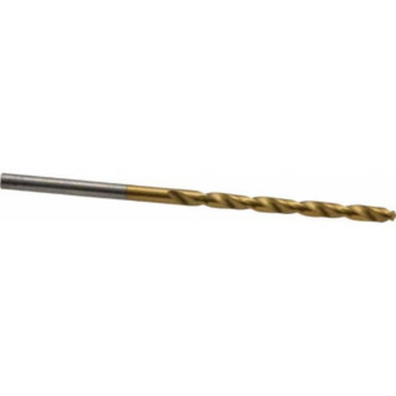 Chicago-Latrobe #42 135 Cobalt Jobber Drill TiN Finish, Right Hand Cut, Spiral Flute, Straight Shank, 2-1/4 OAL, Split Point 54077 – 60063815