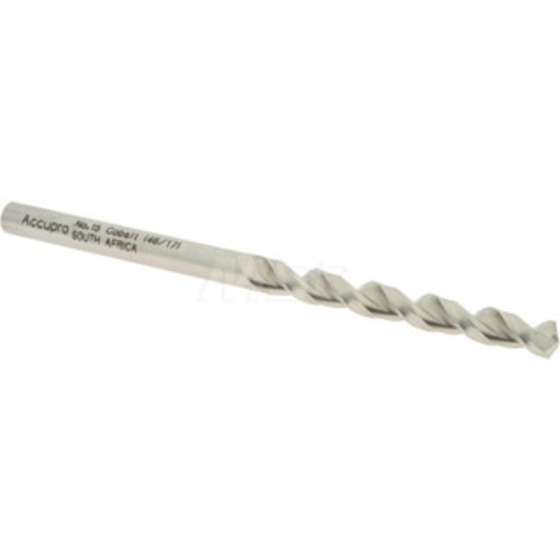 Accupro #15 130 Cobalt Jobber Drill Bright Finish, Right Hand Cut, Parabolic Flute, Straight Shank, 3-5/32 OAL, Split Point 1640457-AC – 05598891
