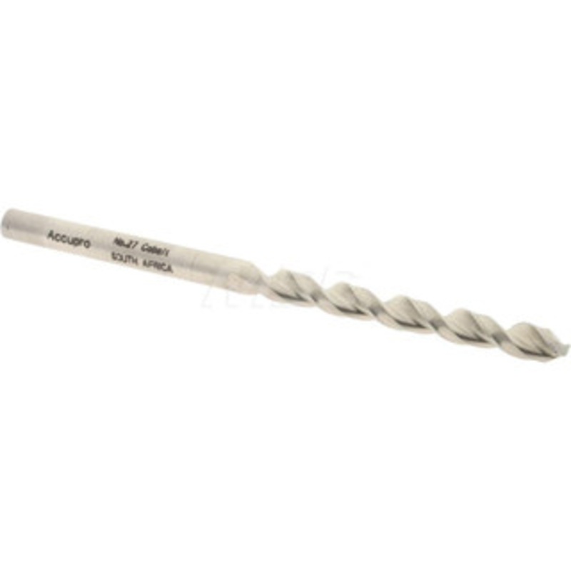 Accupro #27 130 Cobalt Jobber Drill Bright Finish, Right Hand Cut, Parabolic Flute, Straight Shank, 2-3/4 OAL, Split Point 1640366-AC – 05598677