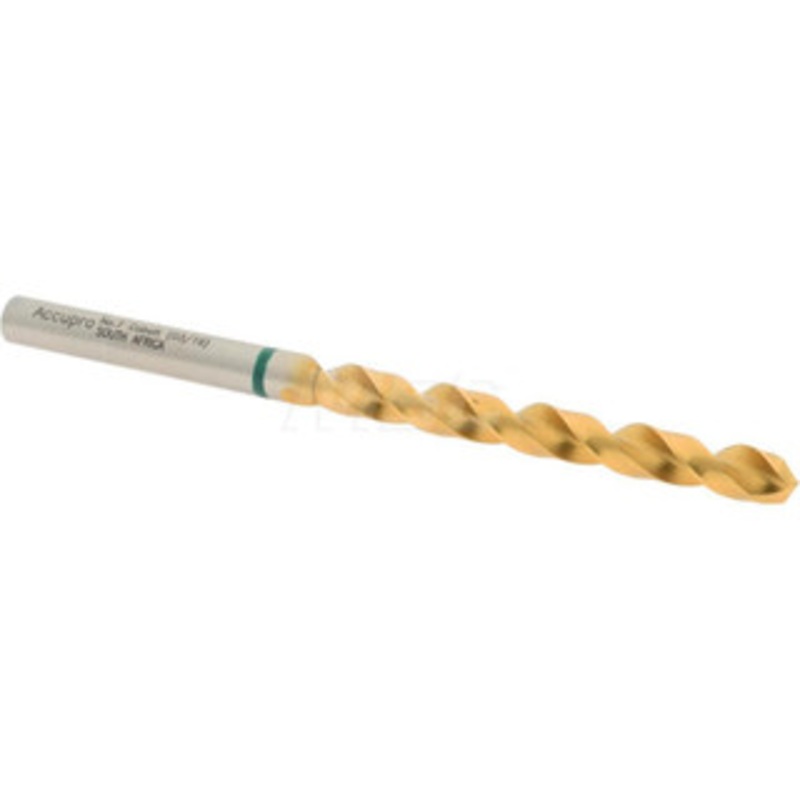 Accupro #7 135 Cobalt Jobber Drill TiN Finish, Right Hand Cut, Spiral Flute, Straight Shank, 86mm OAL, Split Point 1G70511-AC – 02375145