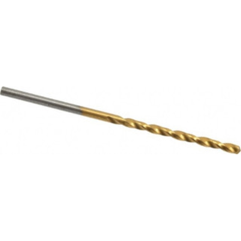 Chicago-Latrobe #46 135 Cobalt Jobber Drill TiN Finish, Right Hand Cut, Spiral Flute, Straight Shank, 2-1/8 OAL, Split Point 54081 – 60063856