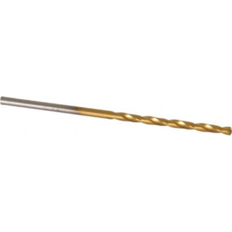 Chicago-Latrobe #49 135 Cobalt Jobber Drill TiN Finish, Right Hand Cut, Spiral Flute, Straight Shank, 2 OAL, Split Point 54089 – 60063880