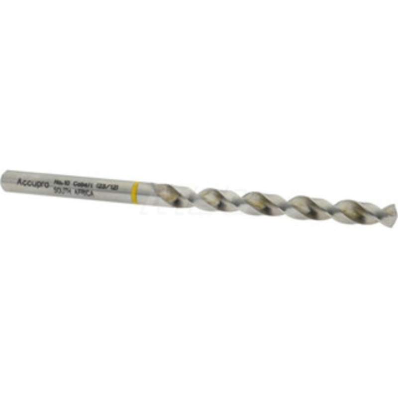 Accupro #10 130 Vanadium High Speed Steel Jobber Drill Bright Finish, Right Hand Cut, Spiral Flute, Straight Shank, 86mm OAL, Split Point 1AQ0492-AC – 02371847