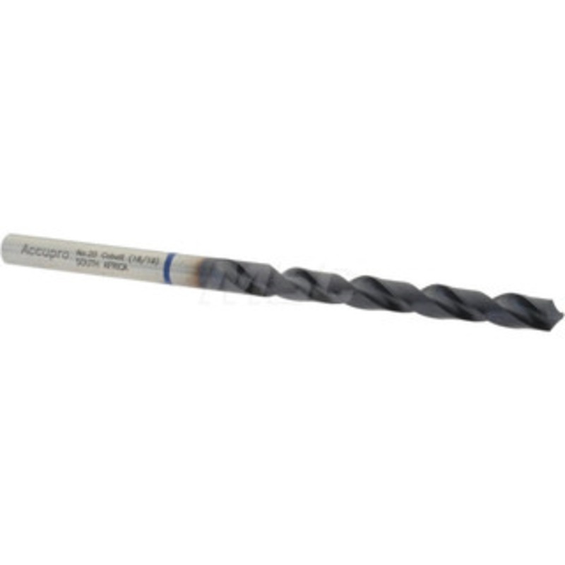 Accupro #20 120 Vanadium High Speed Steel Jobber Drill TiAlN Finish, Right Hand Cut, Spiral Flute, Straight Shank, 75mm OAL, Split Point 1BB0409-AC – 05492236