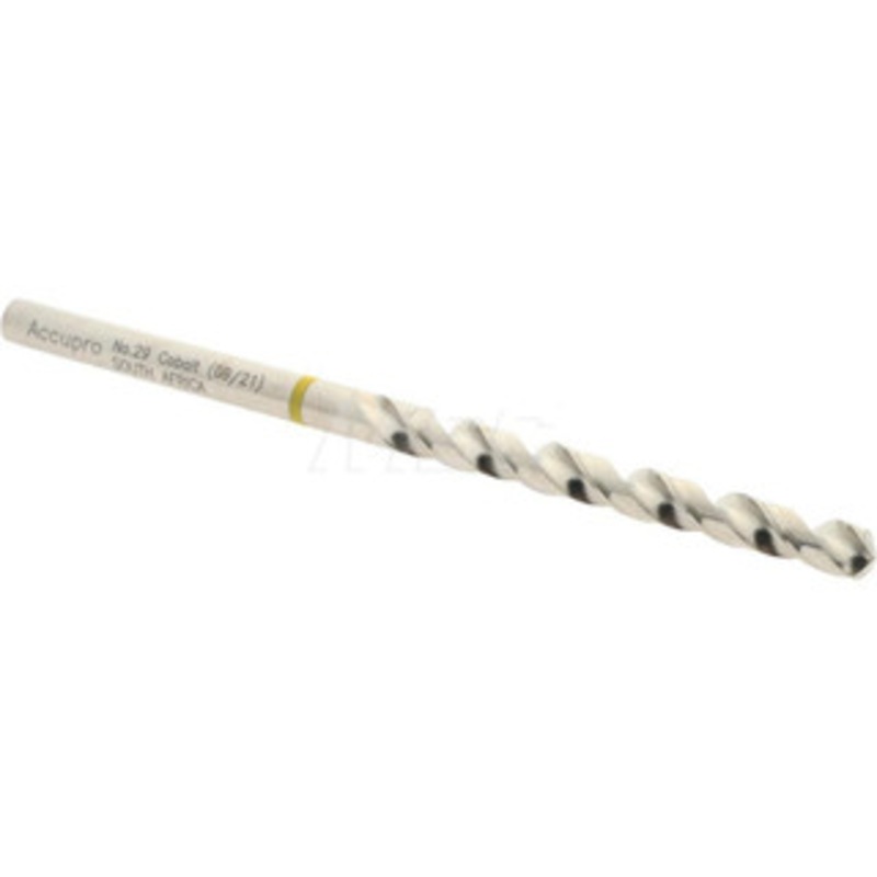 Accupro #29 130 Vanadium High Speed Steel Jobber Drill Bright Finish, Right Hand Cut, Spiral Flute, Straight Shank, 70mm OAL, Split Point 1AQ0345-AC – 02371466