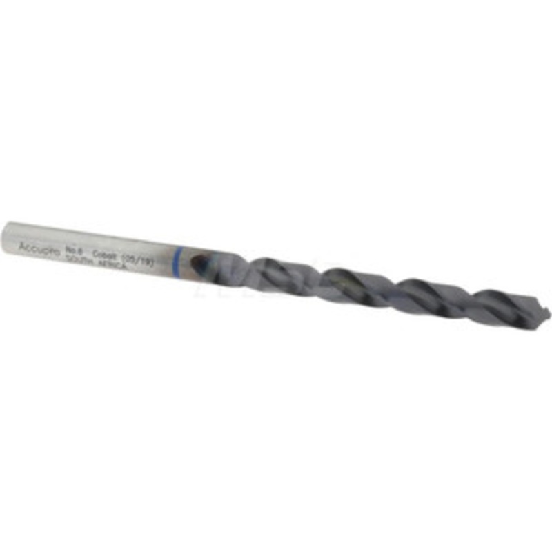 Accupro #6 120 Cobalt Jobber Drill TiAlN Finish, Right Hand Cut, Spiral Flute, Straight Shank, 86mm OAL, Faceted Point 1BB0518-AC – 05492434