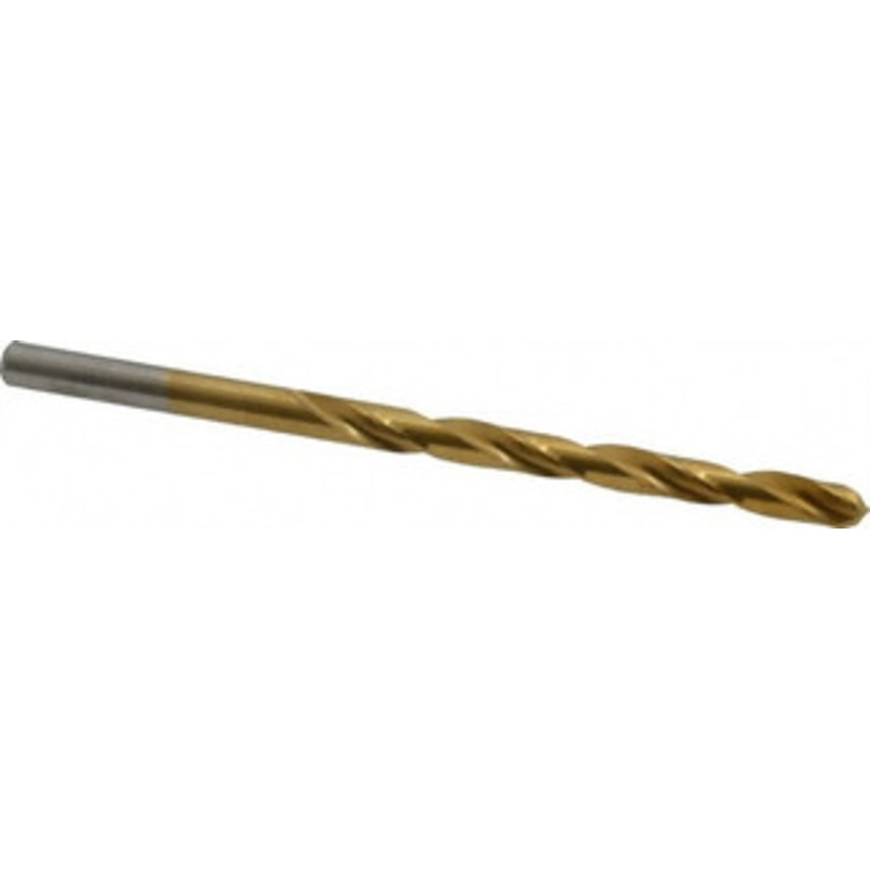 Chicago-Latrobe #12 135 High Speed Steel Jobber Drill TiN Finish, Right Hand Cut, Spiral Flute, Straight Shank, 3-1/2 OAL, Split Point 41682 – 03294691