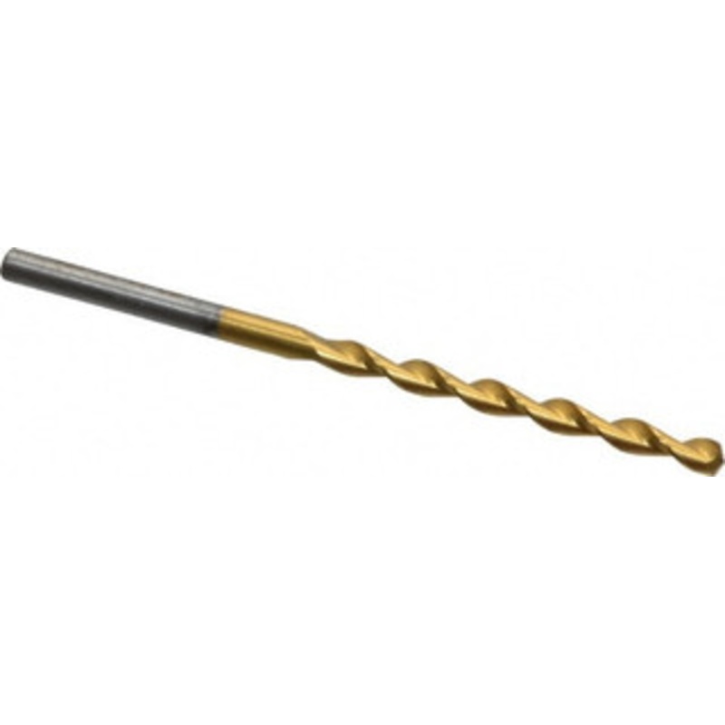 Chicago-Latrobe #30 135 High Speed Steel Jobber Drill TiN Finish, Right Hand Cut, Parabolic Flute, Straight Shank, 2-3/4 OAL, Split Point 53959 – 80906308