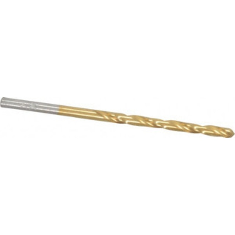Chicago-Latrobe #30 135 High Speed Steel Jobber Drill TiN Finish, Right Hand Cut, Spiral Flute, Straight Shank, 2-3/4 OAL, Split Point 41700 – 03294873