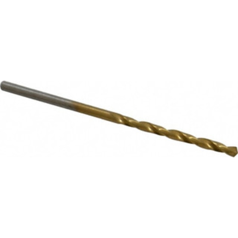 Chicago-Latrobe #45 118 High Speed Steel Jobber Drill TiN Finish, Right Hand Cut, Spiral Flute, Straight Shank, 2-1/8 OAL, Standard Point 70145 – 93094506