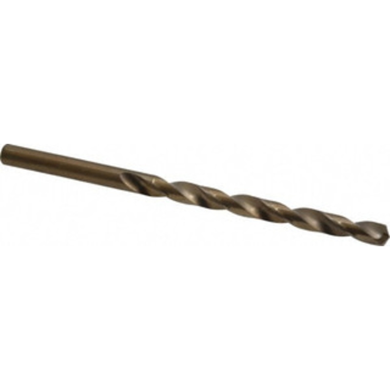Chicago-Latrobe #7 135 Cobalt Jobber Drill Oxide/Gold Finish, Right Hand Cut, Spiral Flute, Straight Shank, 3-5/8 OAL, Split Point 46677 – 81192072