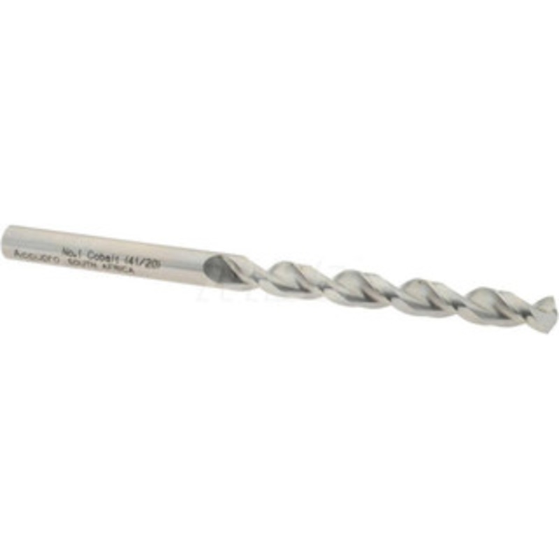 Accupro #1 130 Cobalt Jobber Drill Bright Finish, Right Hand Cut, Parabolic Flute, Straight Shank, 3-21/32 OAL, Split Point 1640579-AC – 05599170