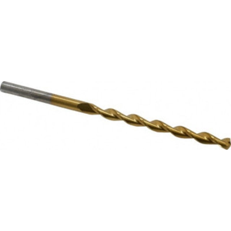 Chicago-Latrobe #24 135 High Speed Steel Jobber Drill TiN Finish, Right Hand Cut, Parabolic Flute, Straight Shank, 3-1/8 OAL, Split Point 53953 – 80906241