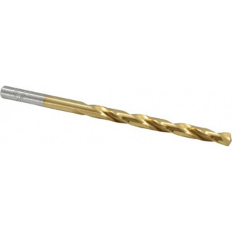 Chicago-Latrobe #4 135 High Speed Steel Jobber Drill TiN Finish, Right Hand Cut, Spiral Flute, Straight Shank, 3-3/4 OAL, Split Point 41674 – 03294618