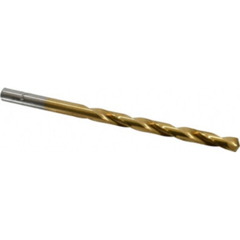 Chicago-Latrobe #5 135 High Speed Steel Jobber Drill TiN Finish, Right Hand Cut, Spiral Flute, Straight Shank, 3-3/4 OAL, Split Point 41675 – 03294626