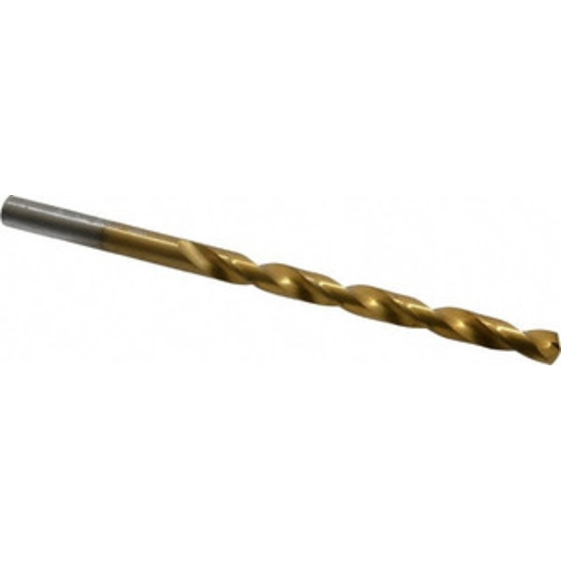 Chicago-Latrobe #8 135 Cobalt Jobber Drill TiN Finish, Right Hand Cut, Spiral Flute, Straight Shank, 3-5/8 OAL, Split Point 54018 – 81132417