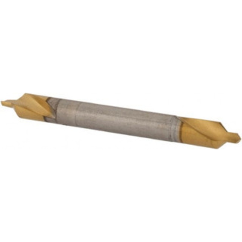 Hertel #1 82 1/8 Body Diam High Speed Steel Combo Drill & Countersink TiN Finish, 1-1/4 OAL, Double End, Plain Edge, 3/64 Drill Point Diam, 3/64 Drill Point Length 10182-TIN-HRT – 62790084