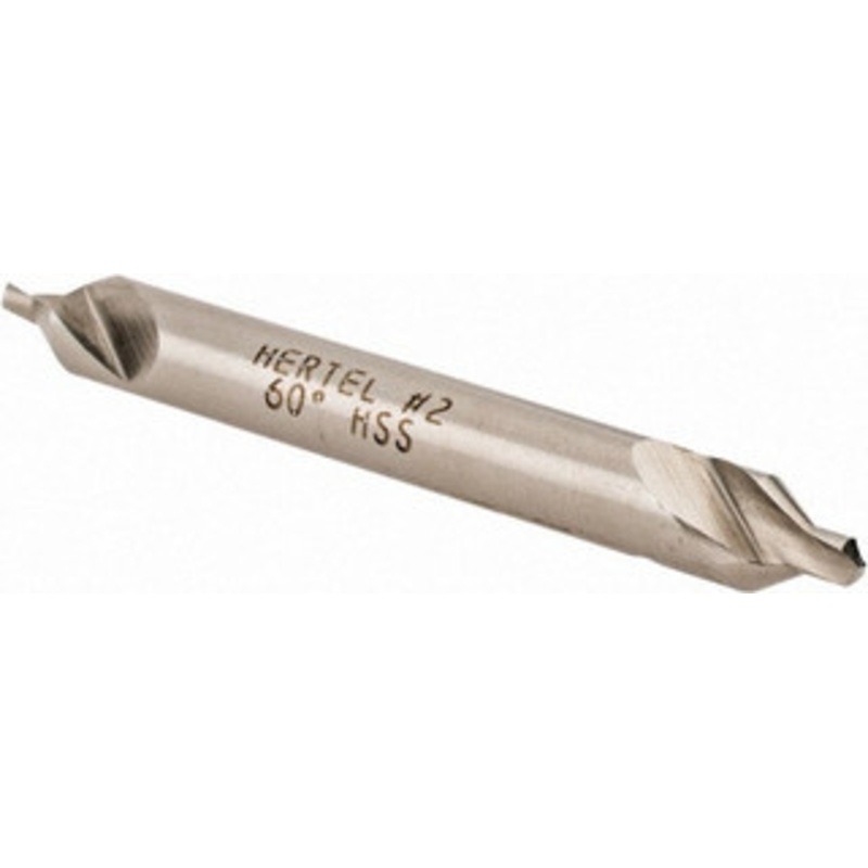Hertel #2 60 3/16 Body Diam High Speed Steel Combo Drill & Countersink Bright Finish, 1-7/8 OAL, Double End, RH Cut, Plain Edge, 5/64 Drill Point Diam 585U 2 – 74148297