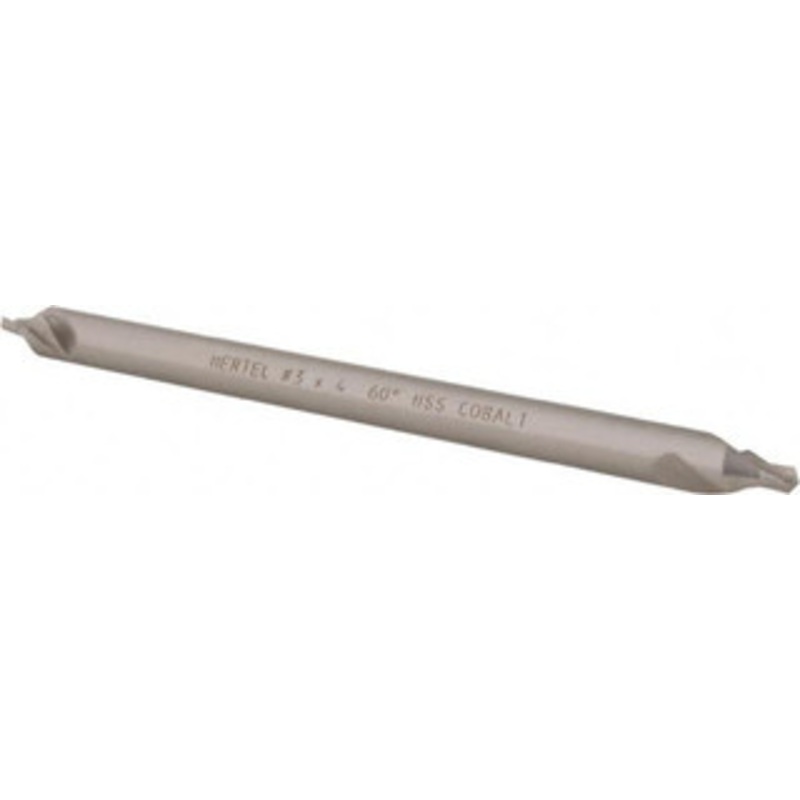Hertel #3 60 1/4 Body Diam Cobalt Combo Drill & Countersink Bright Finish, 4 OAL, Double End, Plain Edge, 7/64 Drill Point Diam, 7/64 Drill Point Length H-81186030400 – 62789748